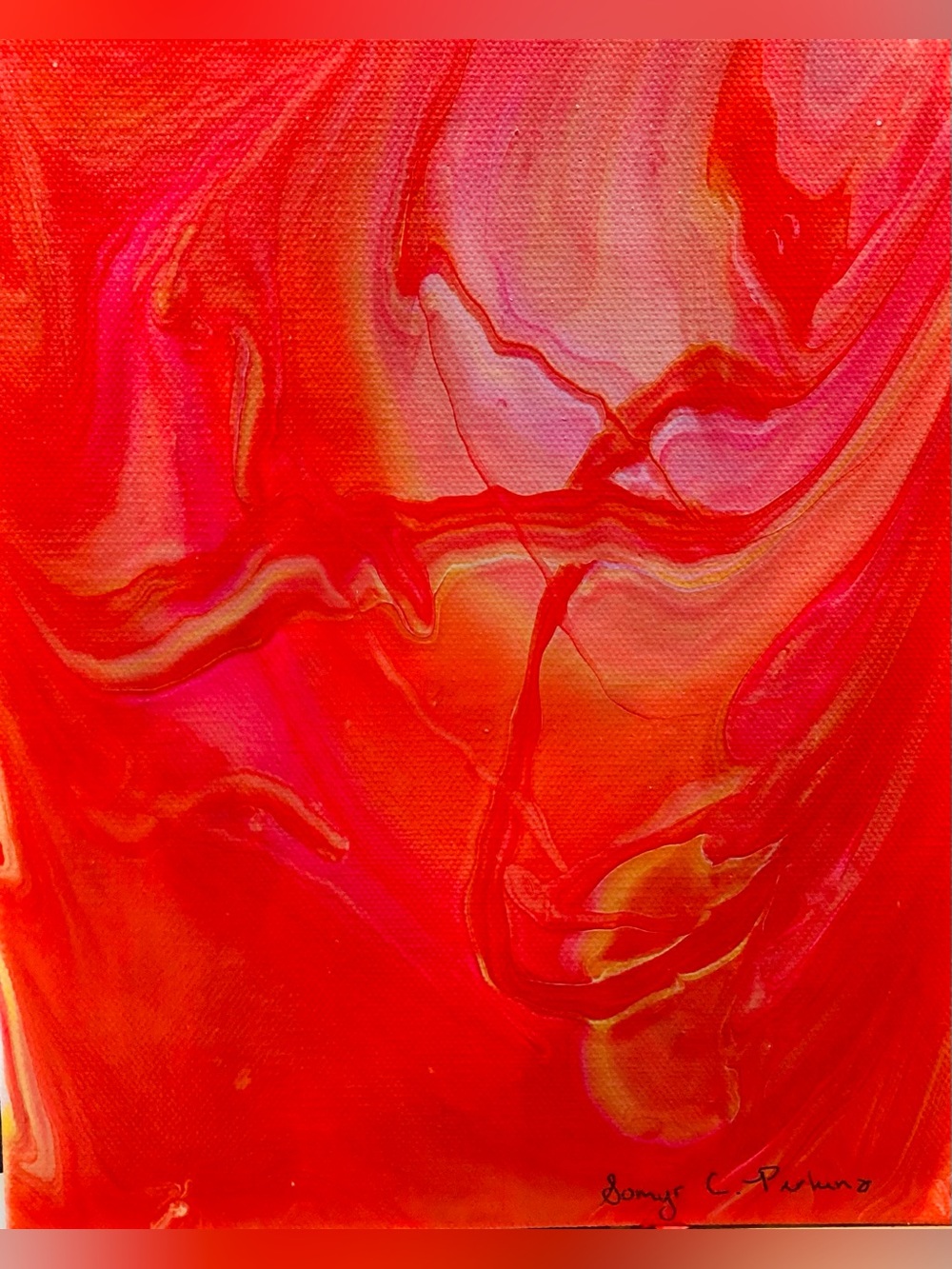Ruby Marble handmade marble pour art